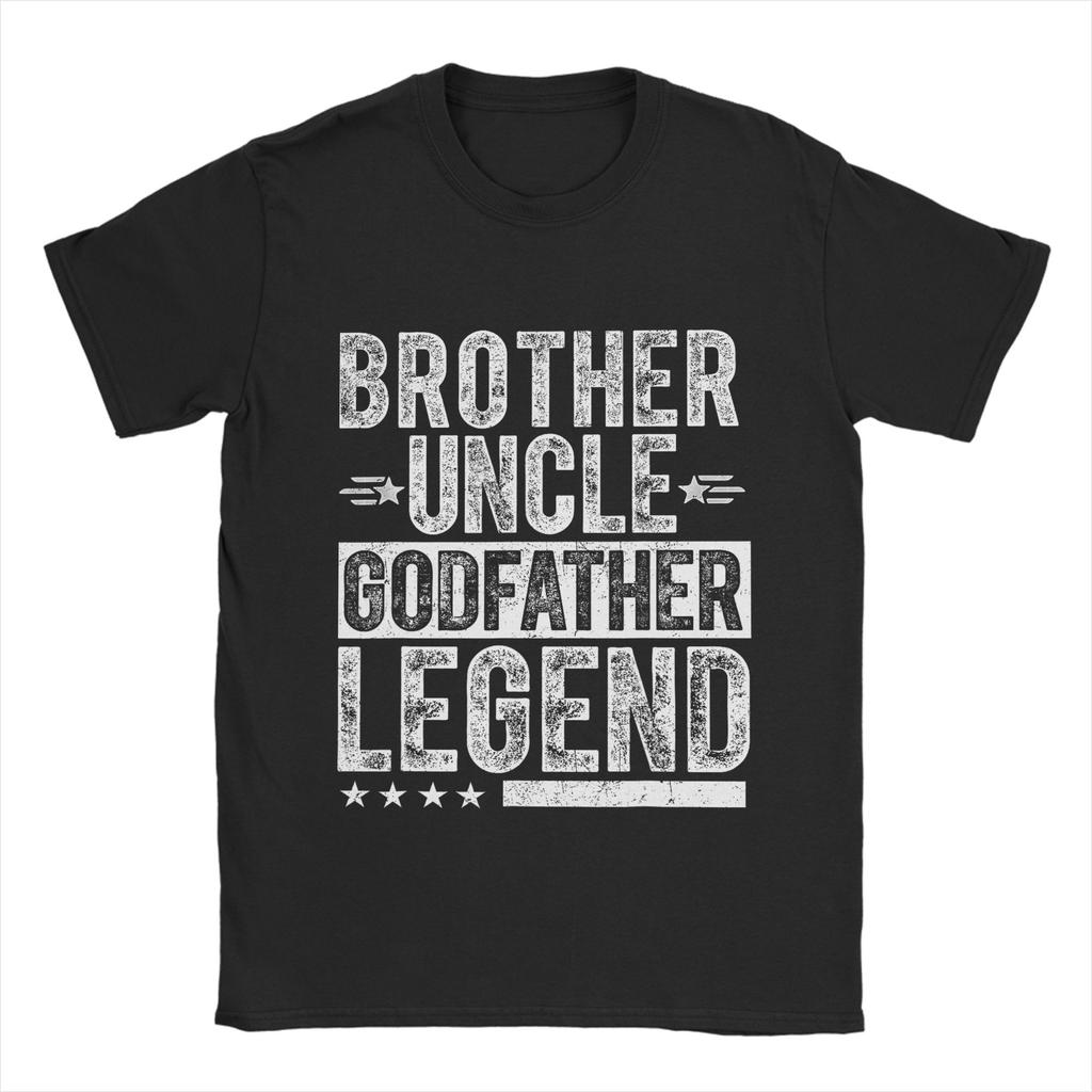 Uncle Godfather Legend T Shirts for Men Cotton Fun T-Shirts Round Collar Tee Shirt Short Sleeve Clothing Graphic Printed -...