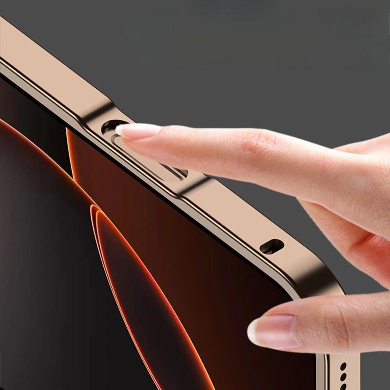 Металлический защитный чехол для объектива из сплава Для For Iphone 16 Pro Max Прозрачное закаленное стекло Жесткий ударопрочный чехол-бампер Для For Iphone 16pro
