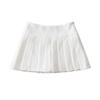 Split Pleated Skirt Women Summer High Waist A-line Slim Mini Skirt Grey Preppy Tennis Vintage Korean Casual