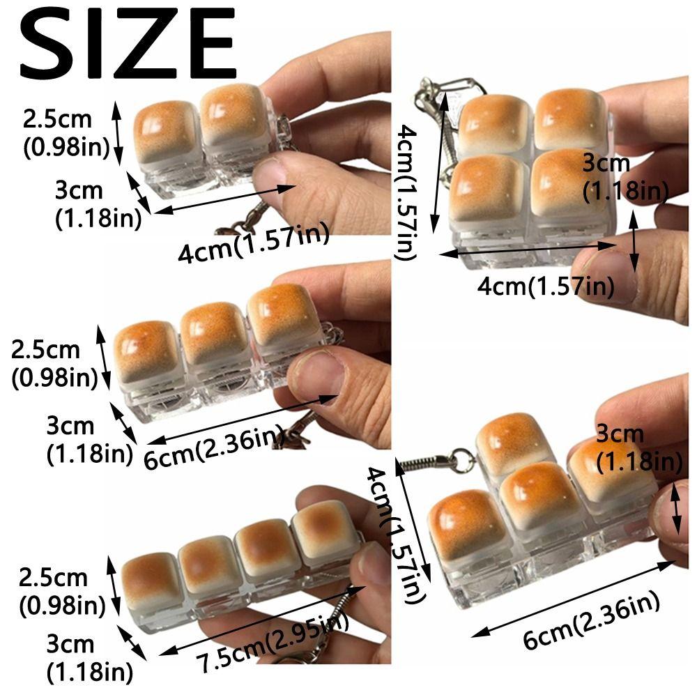 Cute Keyboard Button Keyring Creative Fidget Keycap Keychain Mini Pop Toy Pass The Time
