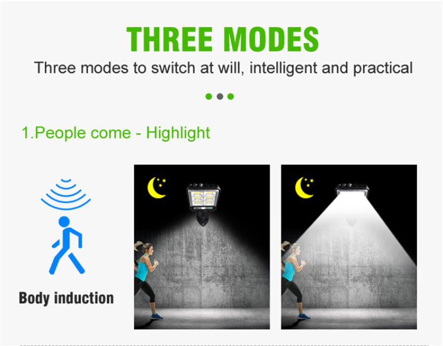 Уличный настенный светодиодный фонарь на солнечной батарее 360°, лампа с управлением датчиком PIR, водонепроницаемый, для улицы