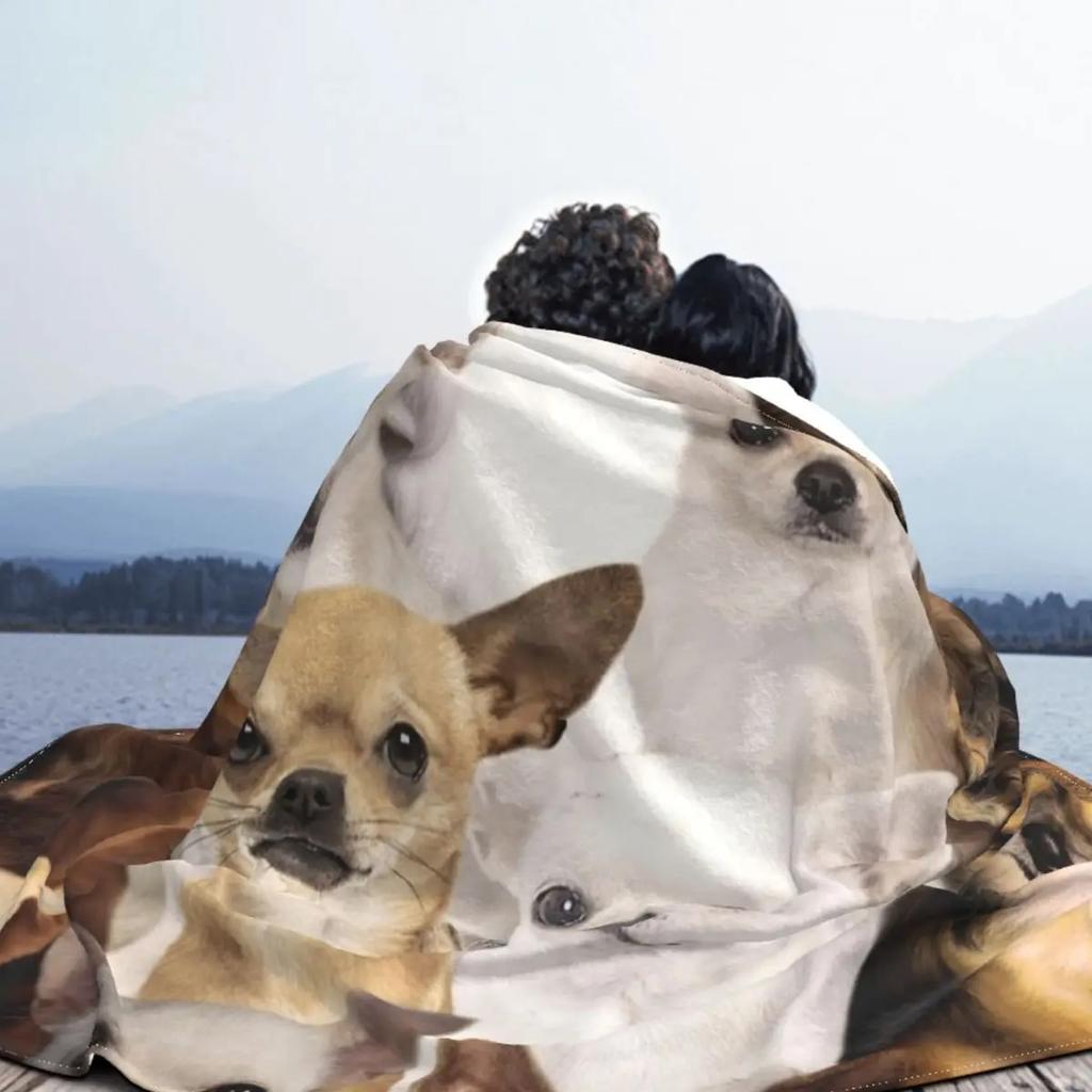 Шерстяные одеяла для собак чихуахуа, милые креативные пледы с животными из мультфильмов для дома, кусок ковра 200x150 см