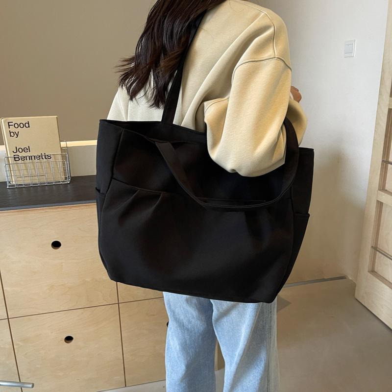 Холщовая сумка женская сумка через плечо большая вместительная сумка для поездок на работу однотонная сумка