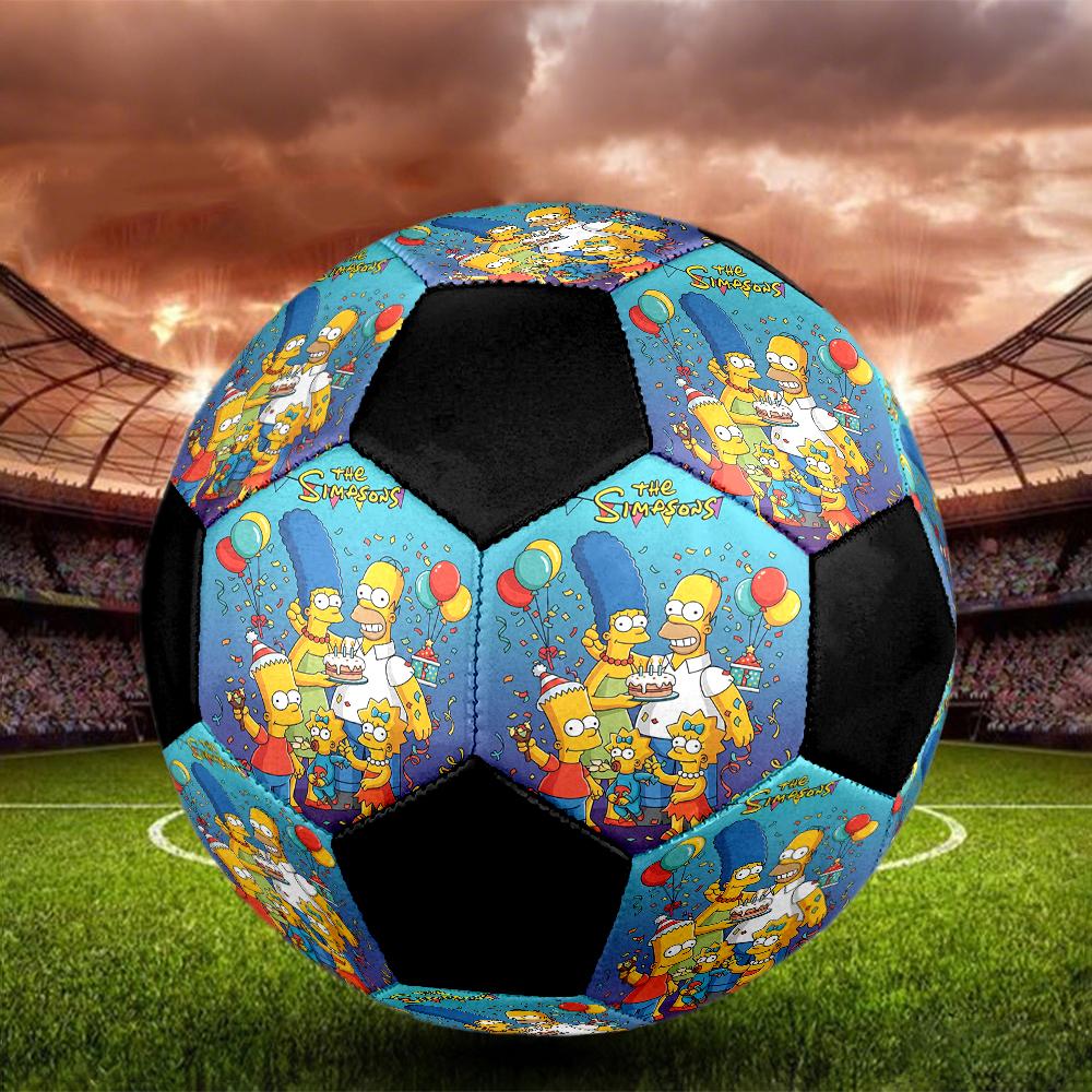 Simpsons Family Indoor Soccer Ball Colorful Machine Stitched PVC Size 5 Team Training Competition Ready Durable High-Bounce Cool Sports Gift