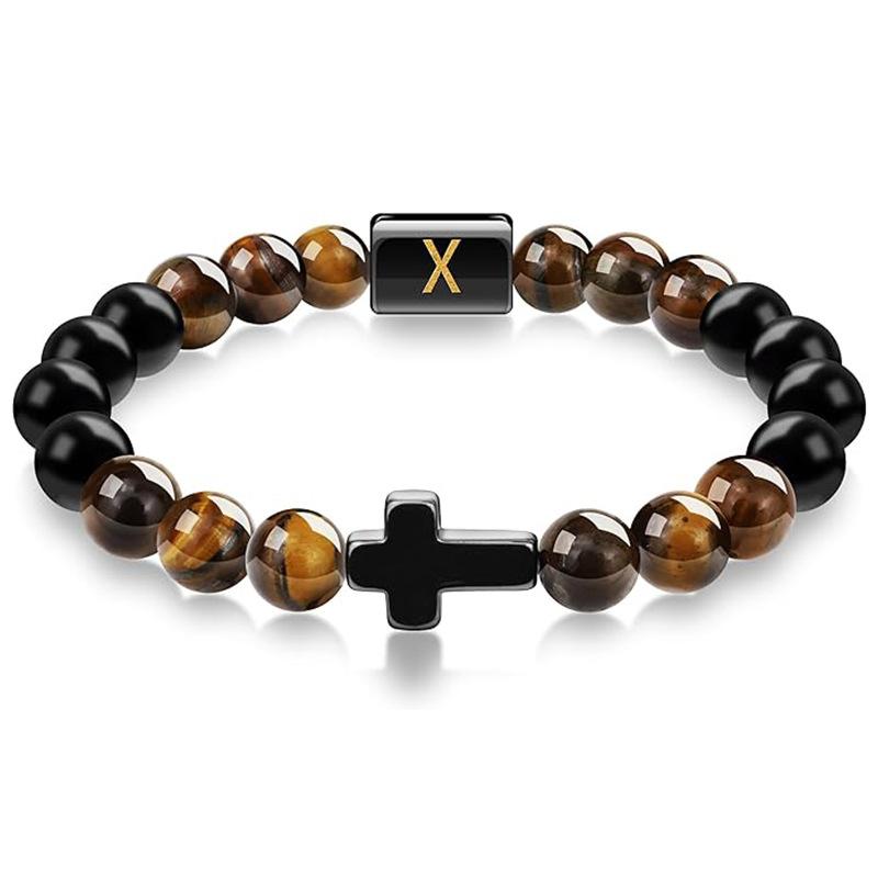 JYL TS Bracelet Men's  Beads Evokes Vintage Style & Strength