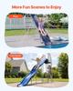 Water Slide, Big 305cm Outdoor Waterslide for Kids, Free Standing Pool Slide with Built in Adjustable Sprinkler and Climbing Ladder, Metal Plastic