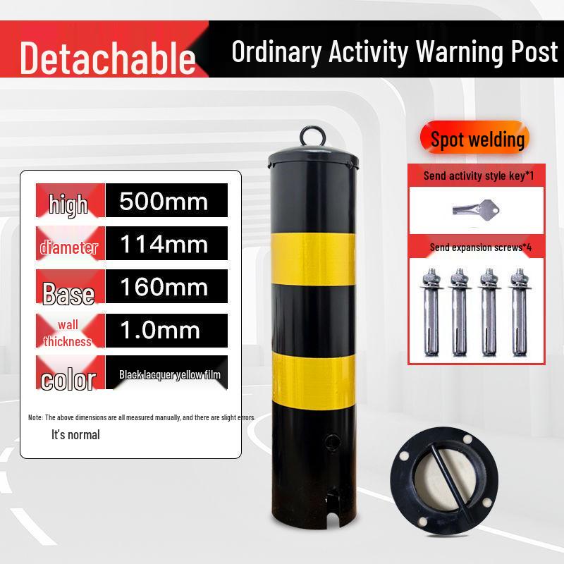 Reflective Steel Anti-Collision Post: Removable Ground Pile for Road Block Isolation and Parking Safety