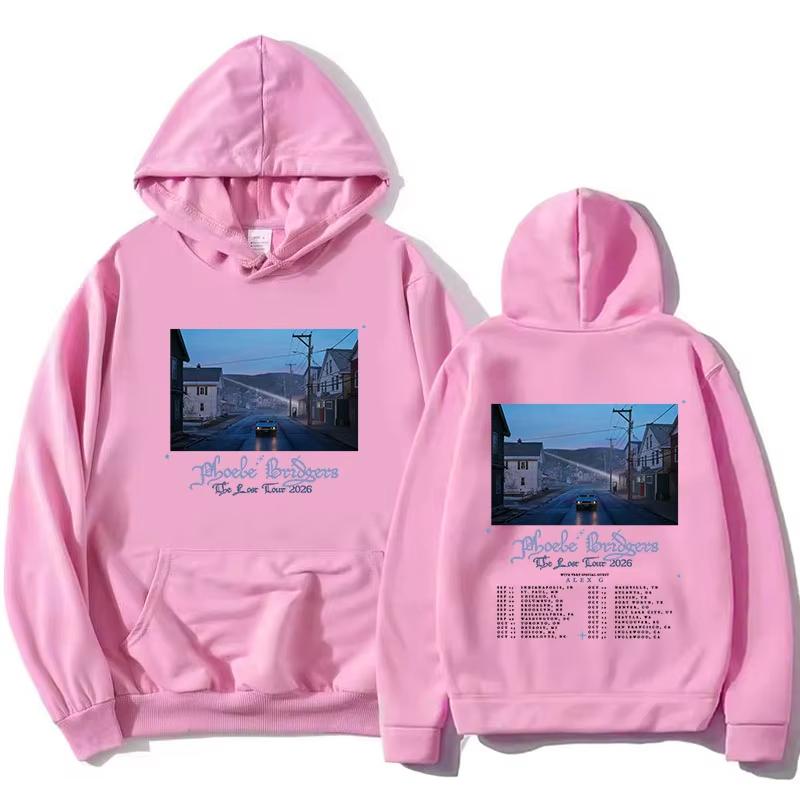Phoebe Bridgers The Lost Tour 2026 Hoodies Fleece Long Sleeve Hooded Sweatshirt Casual Pocket Design Vintage Printed Sweatshirt