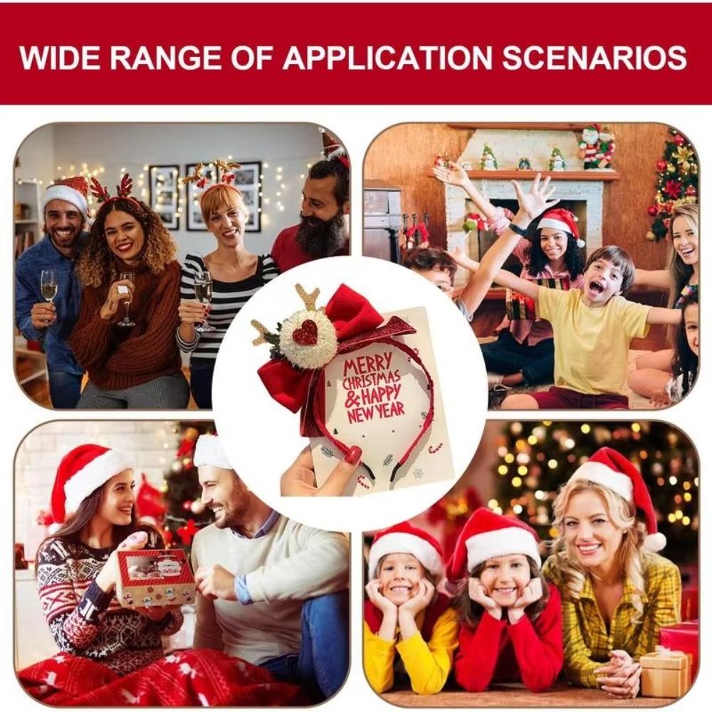 Cartoon Xmas Tree Hair Loop Fluffy Plush Xmas Hair Accessories Cute Children Headwear