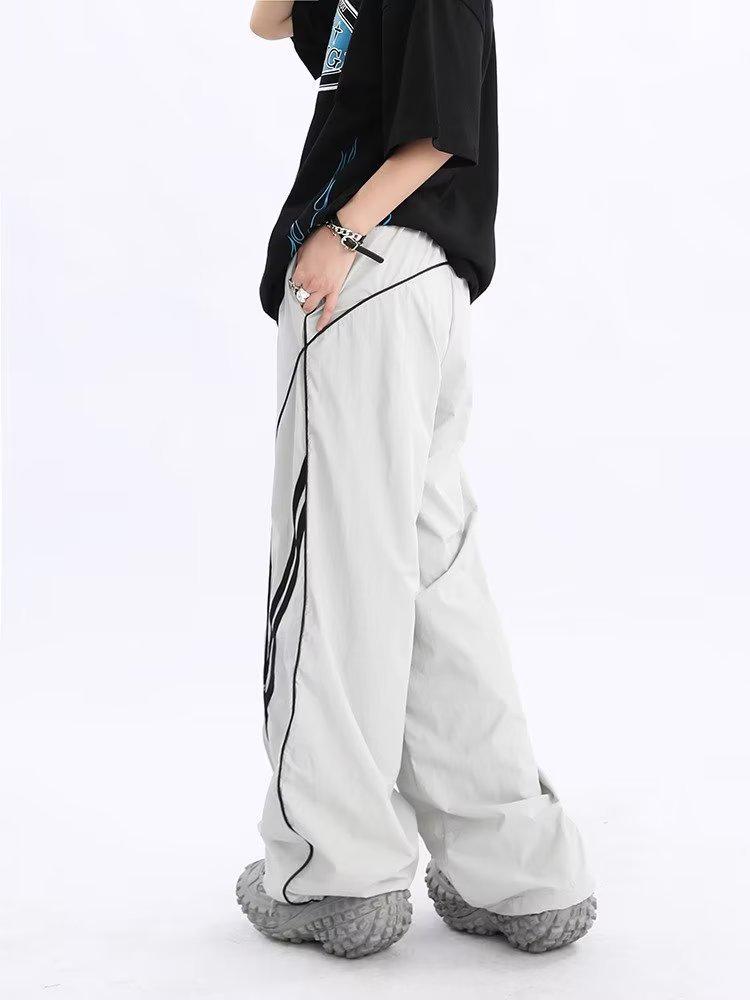 Men's Summer Japanese-Style Loose Straight Wide-Leg Street Fashion Trousers