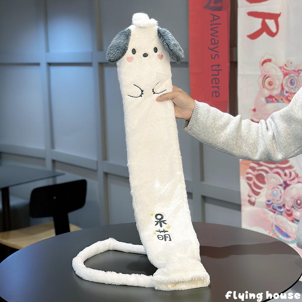 Winter Long Water-Filled Cartoon Plush Hot Water Bottle for Warming Feet and Hands, Long Heating Water Bag for Applying to the Stomach