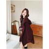 Red Thick Hooded Wool Coat Women Winter Fashion Cape Cloak Jacket Warm Outerwear