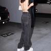 Винтажные джинсы Y2K с высокой талией, тонкие свободные прямые брюки, женские рабочие брюки, трендовые обязательные вещи, модные облегающие универсальные брюки