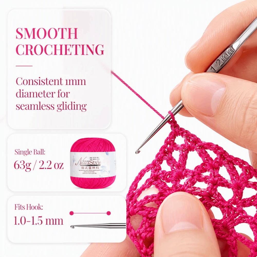 2pcs Size 10 Crochet Thread Thin Line Lace Thread Yarn Popular Cotton Thread For Knitting