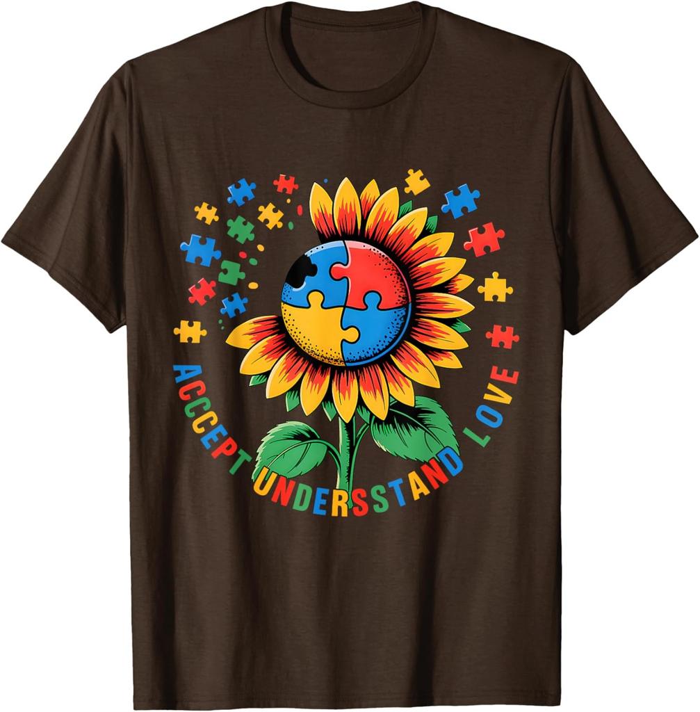 Autism Awareness Sunflower Accept Understand Unisex T-Shirt