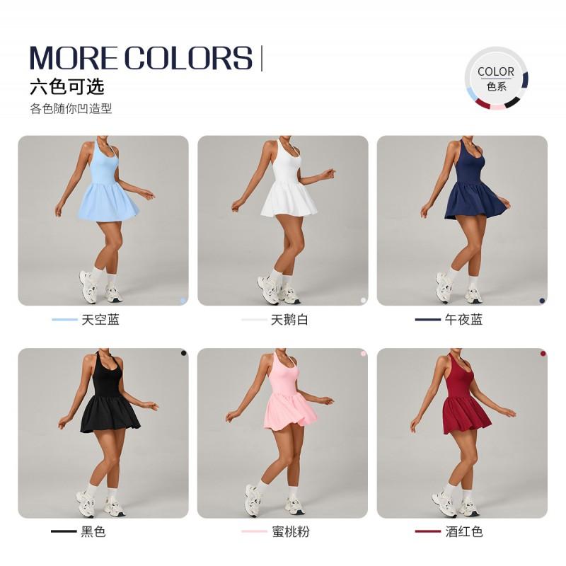 Womens Tennis Skort With Built-in Shorts Breathable Mesh Fabric Anti-See-Through Yoga Fitness Running