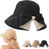 Женская шляпа от солнца с широкими полями и бантом, Складная пляжная шляпа с задним бантом, Компактная шляпа для улицы для путешествий