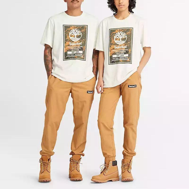 Timberland Однотонные повседневные брюки с завязками на бирке, унисекс, пшеничный цвет A678N-P47