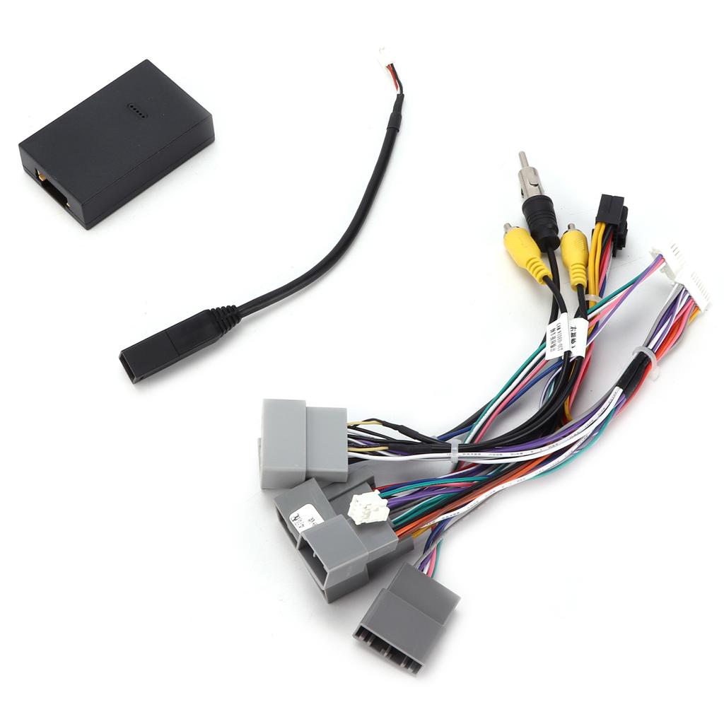 16Pin Audio Wire Harness Adapter Power Cable with Canbus Box for Android Replacement for CRV
