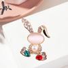 Exquisite Animal Pearls Luxury Rhinestone Pins Korean Style Brooch Suit Accessories Rabbit Brooch