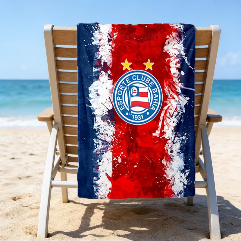 Пляжное полотенце с принтом эмблемы клуба Bahia Fc, Супермягкая микрофибра, Идеальный подарок на день рождения, для бассейна, пляжа, путешествий, для семьи и друзей