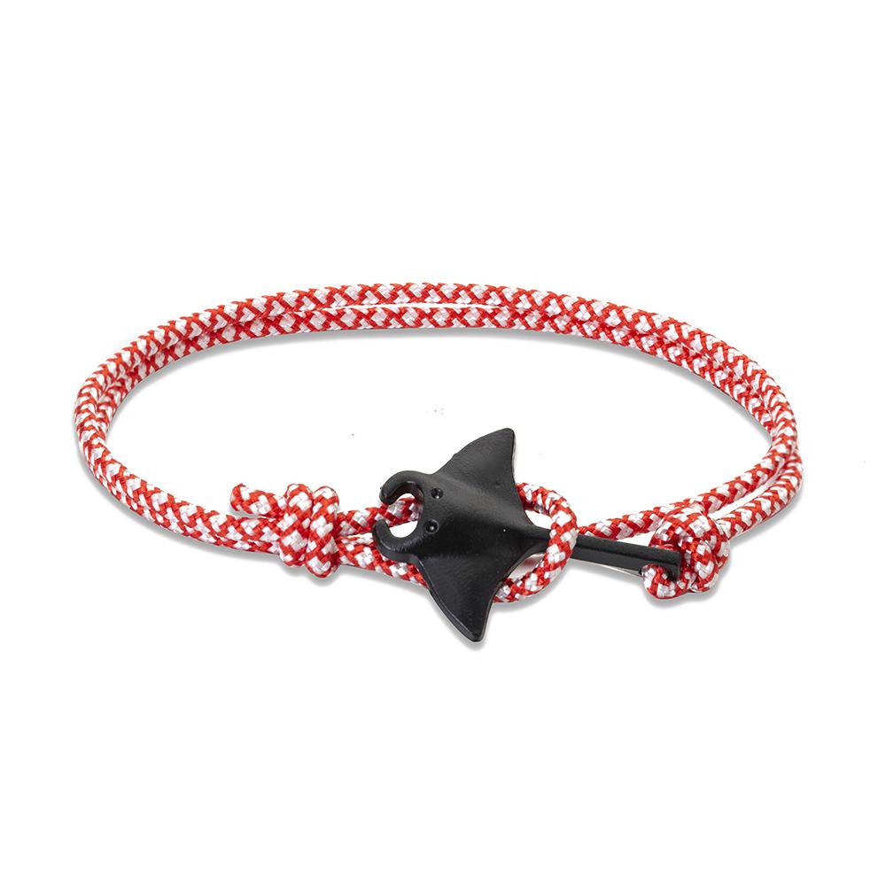 Модный браслет с изображением акулы в виде морского животного для мужчин и женщин, черный якорь, регулируемый пляжный подарок для влюбленных