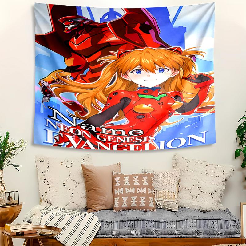 Personalized Neon Genesis Evangelion Background Tapestry,Custom Name Birthday Party,Multifunctional Wall Decoration for Home Decor,Various Occasions
