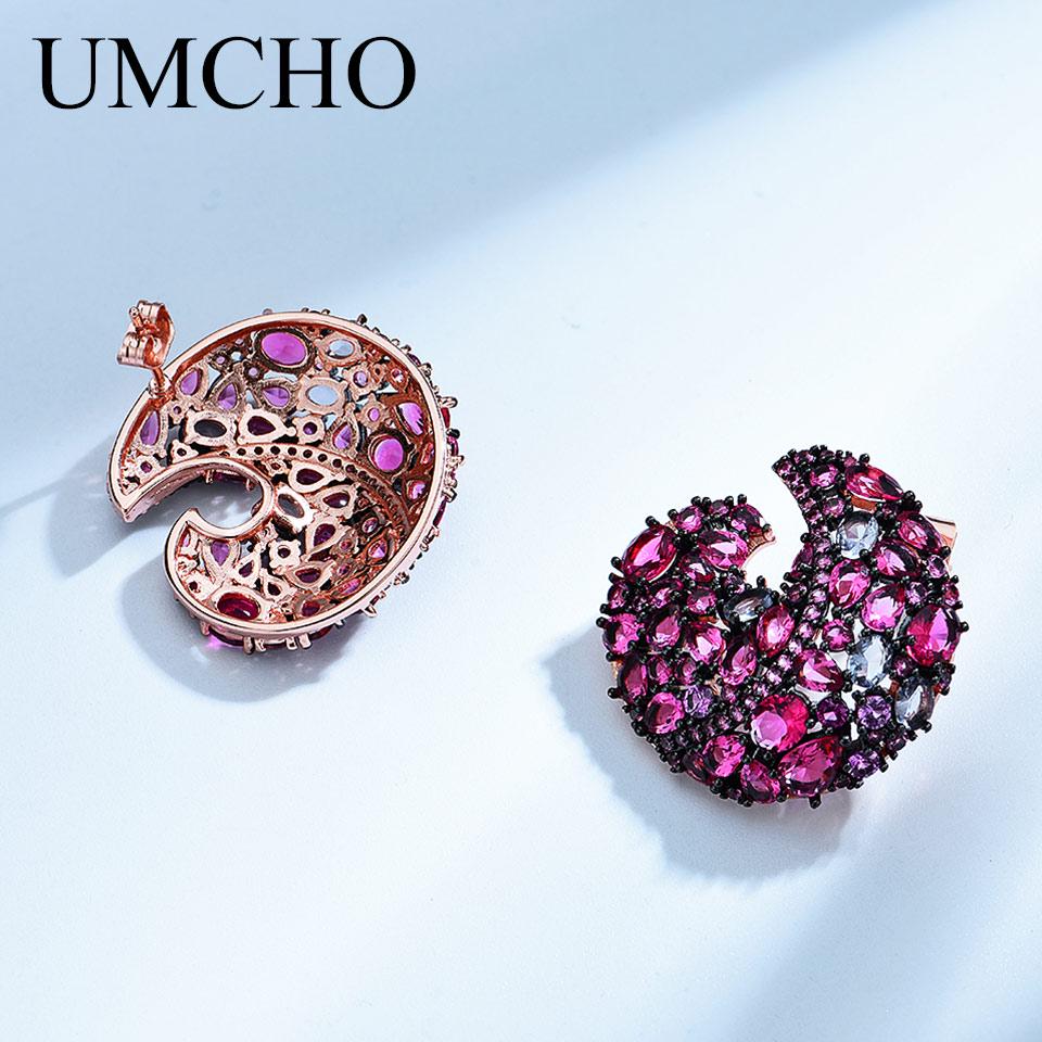 Umcho Серьги-гвоздики из стерлингового серебра 925 пробы, ожерелья для женщин, на день рождения, свадьбу, эффектный романтический подарок, комплект ювелирных изделий