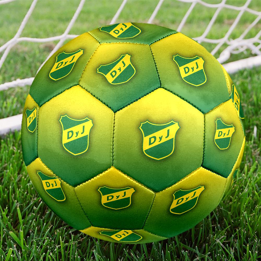 Defensa y Justicia Indoor Soccer Ball Size 5 Colorful All Ages Machine Stitched PVC Competition Ready Durable High-Bounce