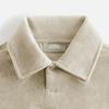 Kith Oversized Terry Letter Versatile Comfortable Short Sleeve Polo Shirt Kids Tops Khaki KHK030534-208