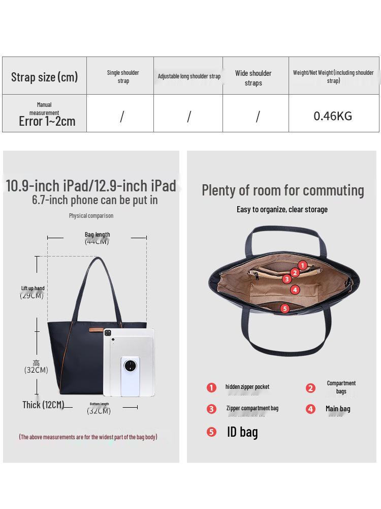 Женская холщовая сумка-тоут большой вместимости - 2025 Высококачественная Оксфордская ткань Подмышечная Наплечная Сумка