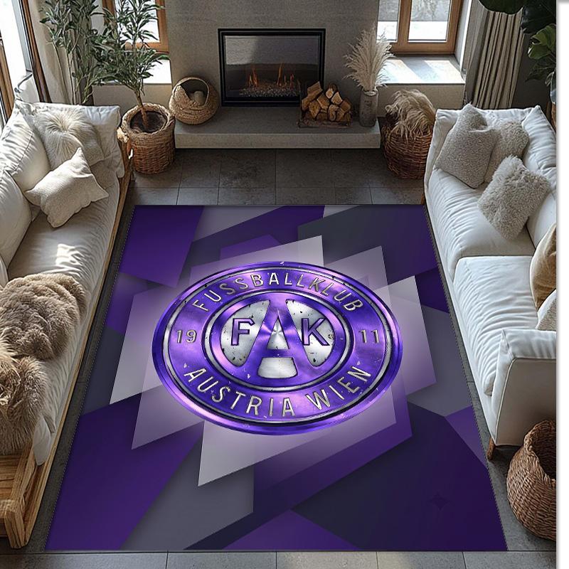 Austria Wien FC Soccer Football Pattern Soft Area Rug Non Slip Indoor Floor Carpet Sports Decor Mat for Bedroom