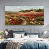 Abstract Canvas Posters and Prints Wall Picture for Living Room Poppy Fields Landscape Impressionist Oil Painting