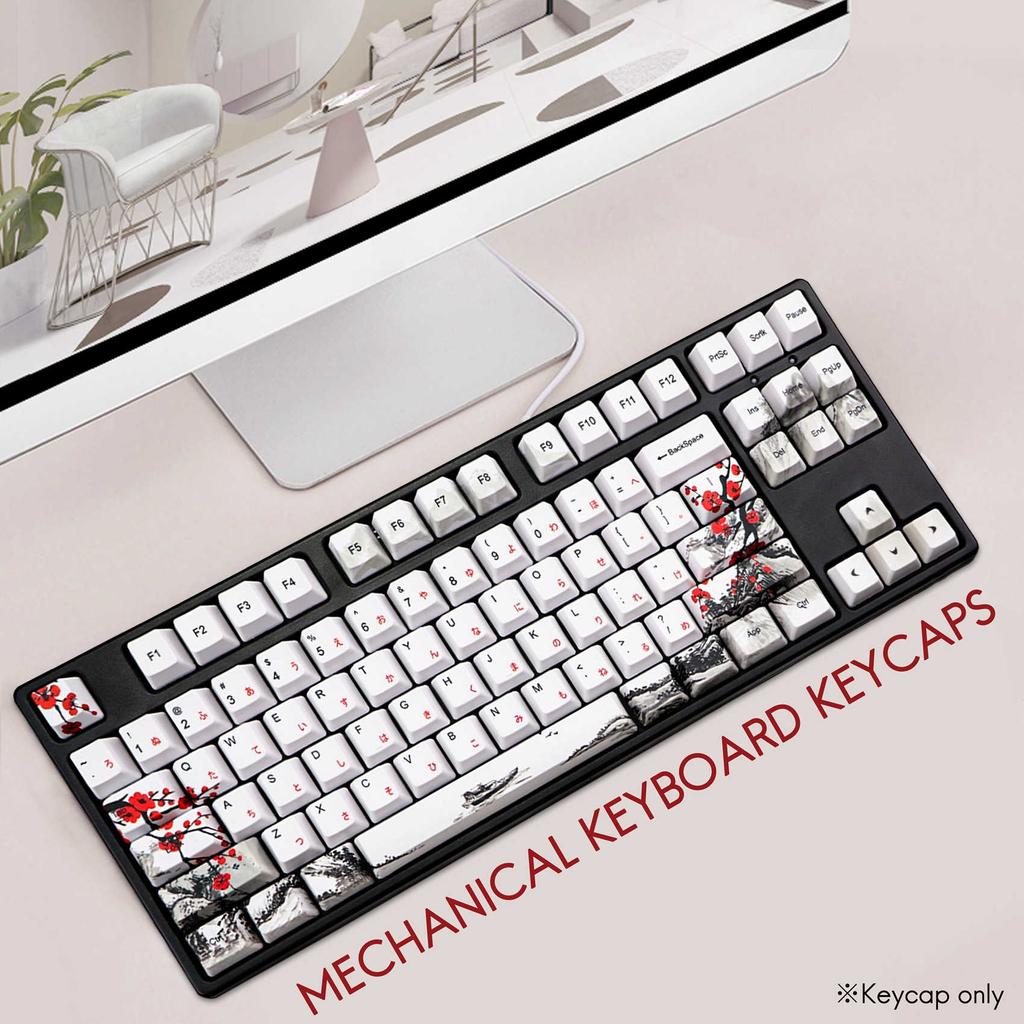 110 клавиш PBT колпачок для ключей с сублимационной сублимацией сливы вишневый профиль колпачок для ключей DIY механическая клавиатура набор клавишных колпачков японский