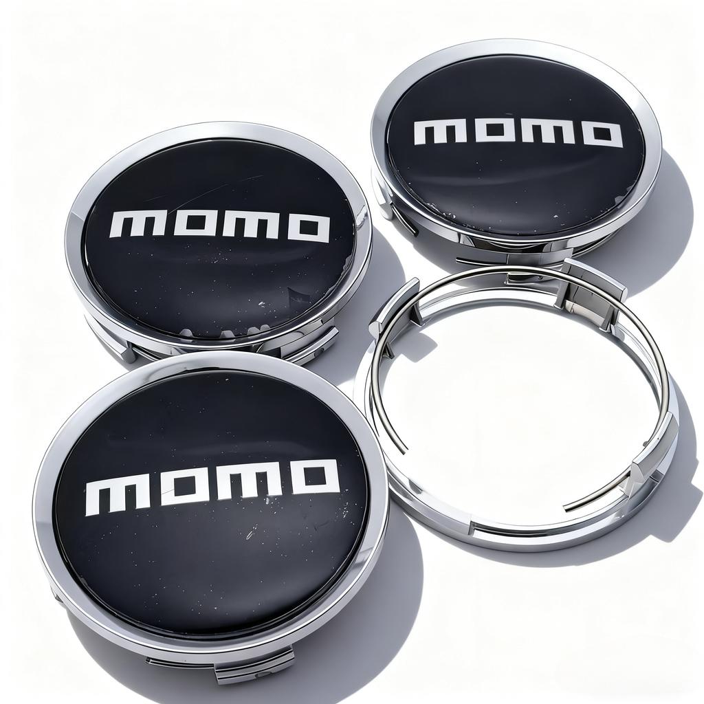 4 шт. Черно-серебристый логотип MOMO Значок Накладки на ступицы колес автомобиля 74 мм 69 мм Колпачок ступицы колеса Колпачок диска Замена Автомобильные аксессуары