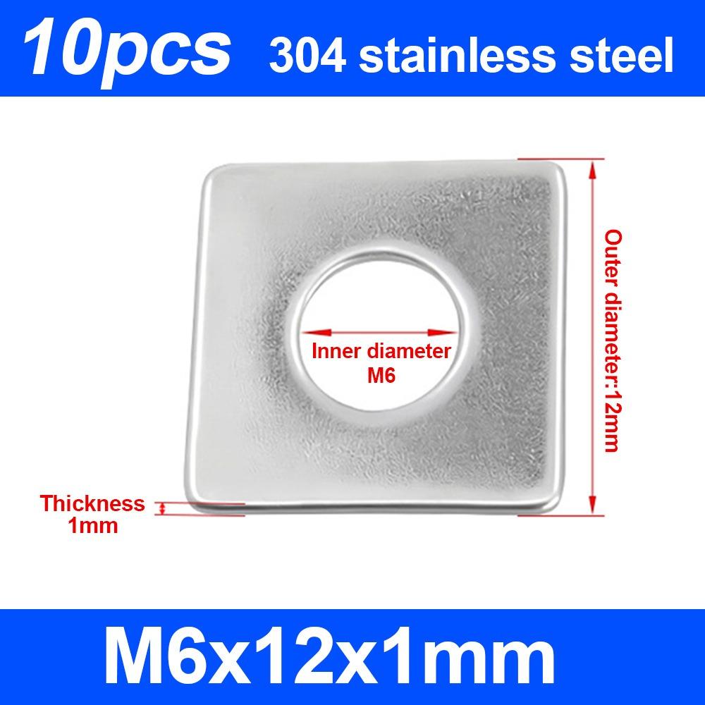 10Pcs M3-M20 Square Flat Washer Square Design Square Gasket for Construction Machinery