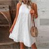 Women's Mini Dress Summer Casual O-Neck Sleeveless A Dress Women's Fashion Holiday Beach Party Loose Dress Tank