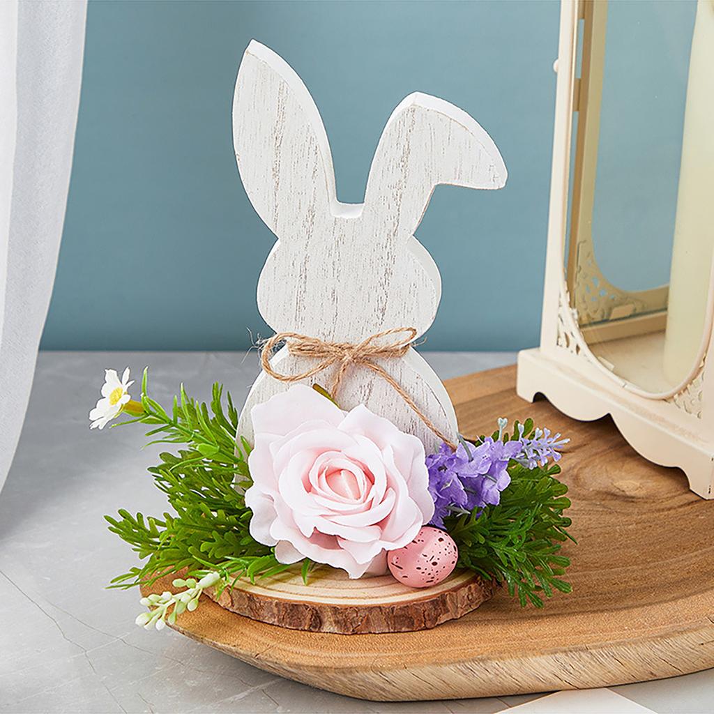 Eco Friendly Easter Rabbit Wood Ornament for Holiday Decoration and Indoor Display