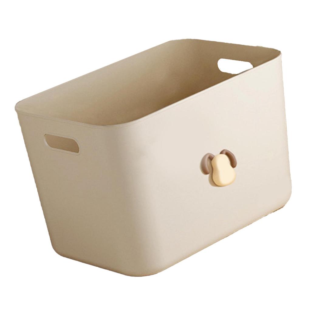 Пластиковый ящик для хранения большой вместимости в кремовом стиле с крышкой, органайзер для игрушек, одежды, закусок