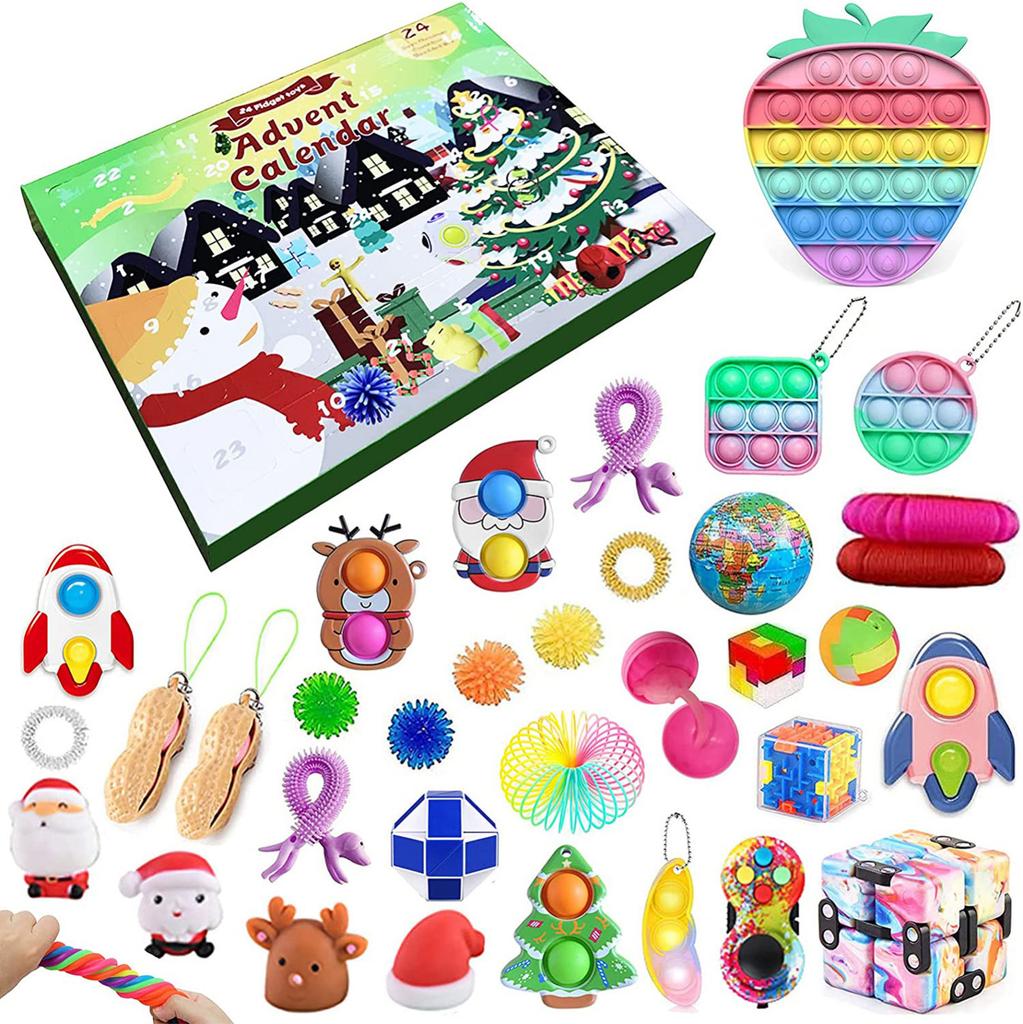 Рождественский календарь обратного отсчета до Рождества 2021 года, набор игрушек для дома, школы, вечеринки, игры для родителей и детей