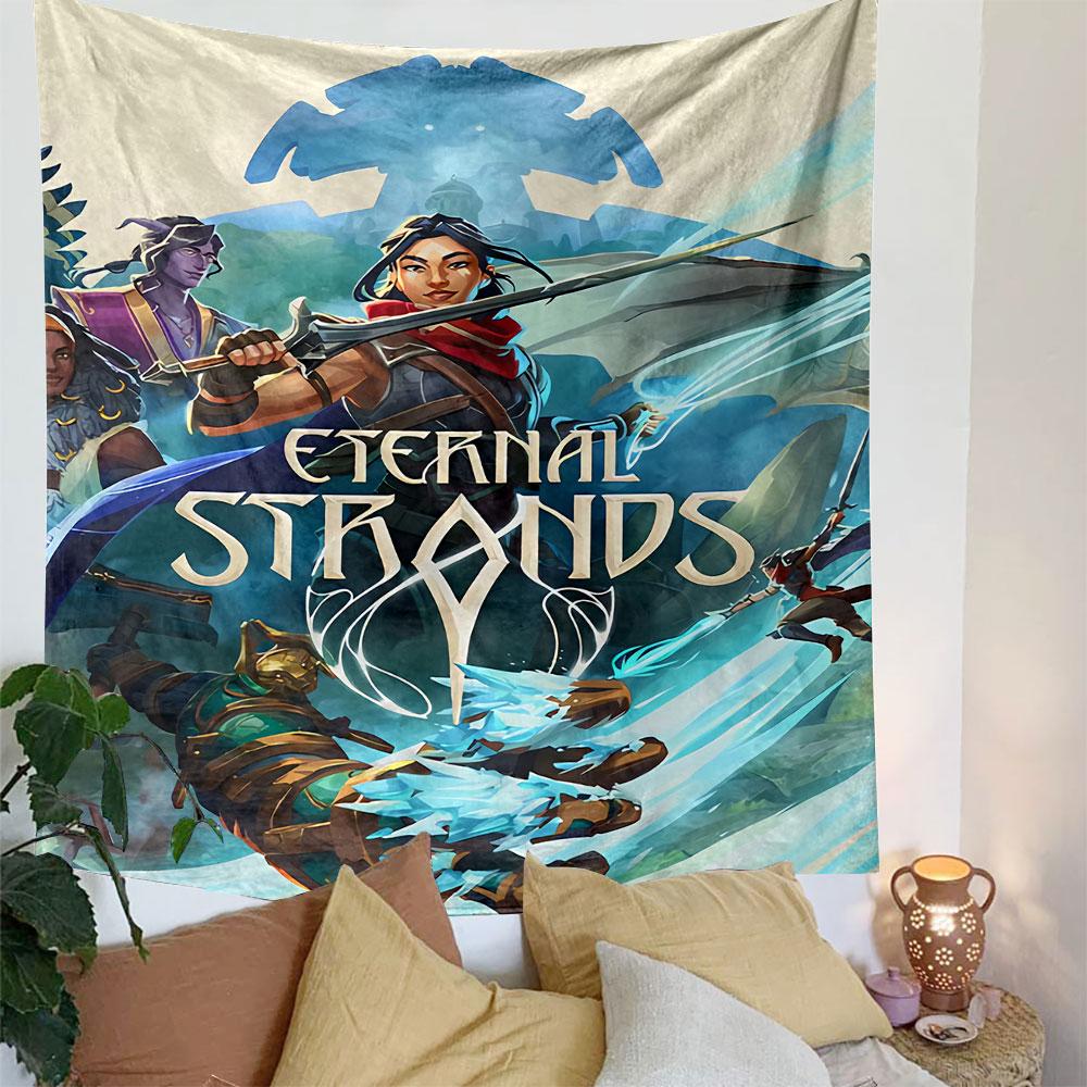 Eternal Strands Abstract Art Poster Tapestry Wall Hanging, Minimalist Texture Artwork, Modern Wall Decor for Bedroom Living Room