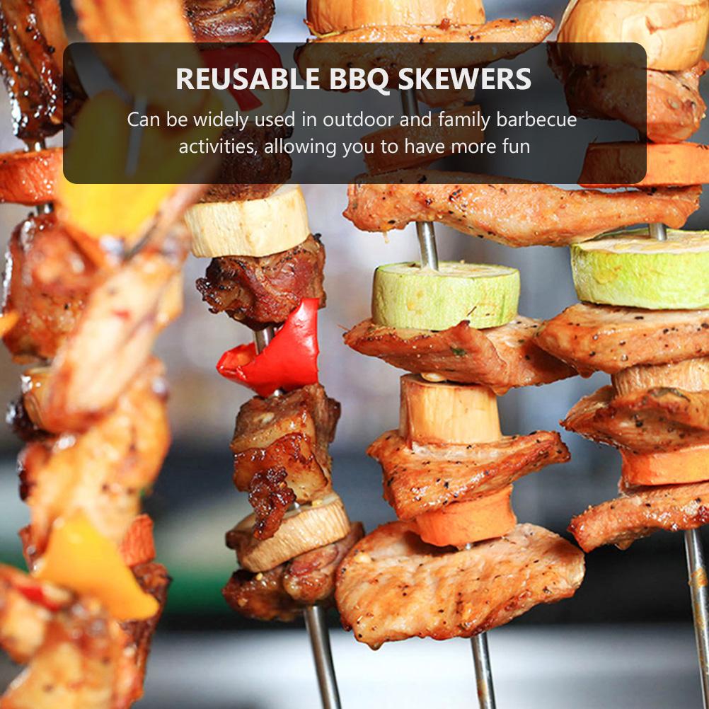 50 шт. шампуров из нержавеющей стали в форме гусиного хвоста для гриля, аксессуары для барбекю, палочки для жарки