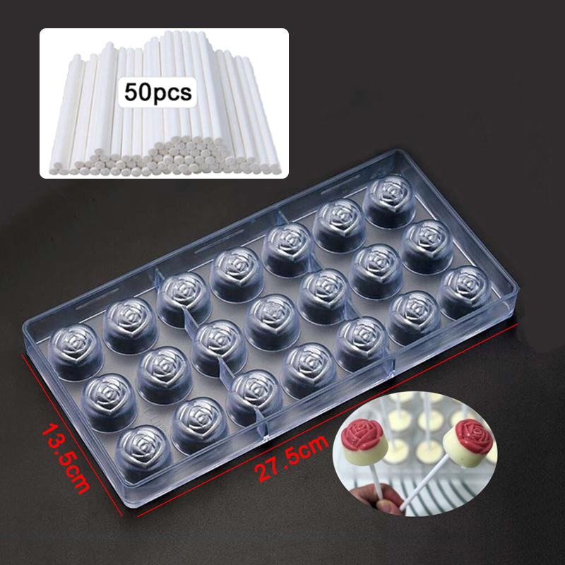 Форма для шоколада Пластиковая леденец на палочке Бумажная палочка Бытовая кухня DIY Инструмент для выпечки Домашние конфеты Прямоугольник В форме сердца TMZ