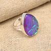 Ювелирное кольцо из стерлингового серебра 925 пробы с фиолетовым австралийским тройным опалом и драгоценным камнем ручной работы