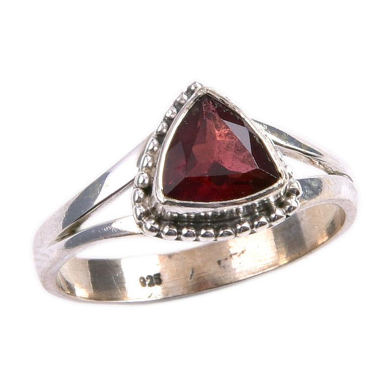 Ювелирное кольцо из стерлингового серебра 925 пробы с натуральным гранатом, размер 7,5 i2A65