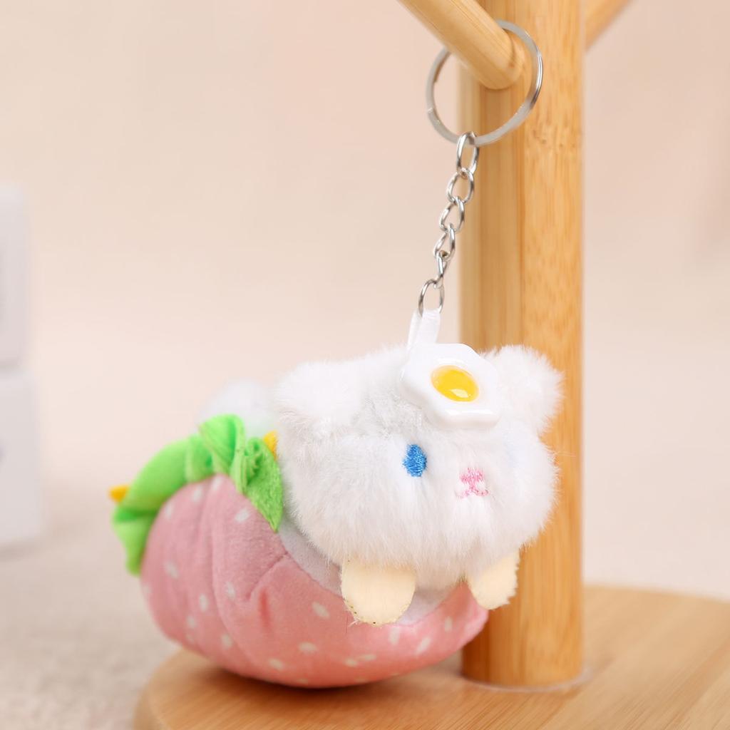 Cute creative poached egg hot dog doll pendant plush doll small pendant burger dog plush toy doll