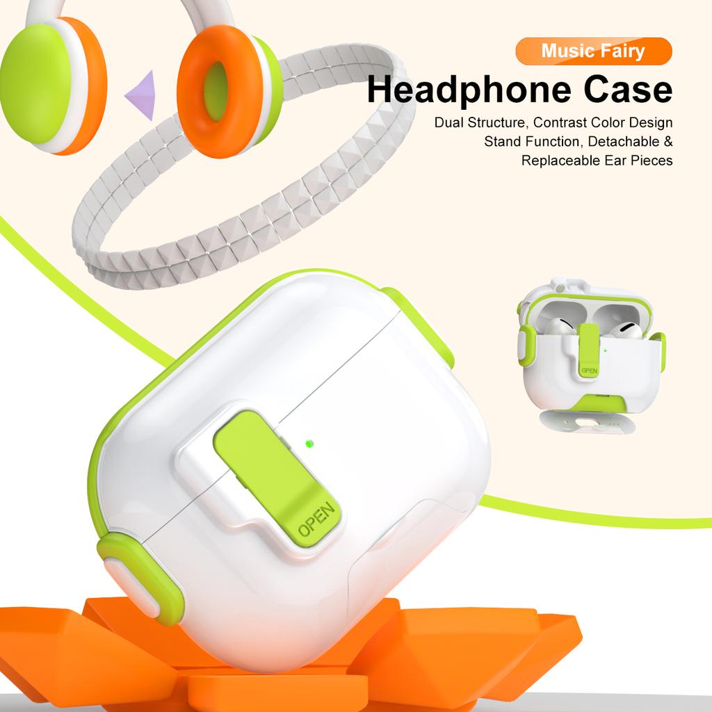 For Apple AirPods 3 Case with Phone Stand Function TPU PC TWS Earbuds Protective Cover