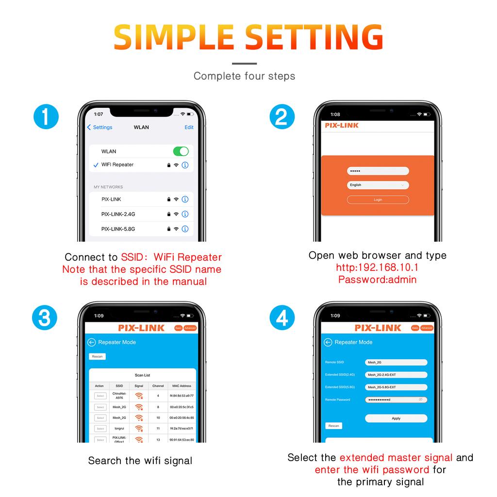 Беспроводной повторитель WiFi, маршрутизатор, усилитель сигнала WiFi, репитер с большим радиусом действия, точка доступа Wi-Fi с 300 Мбит/с
