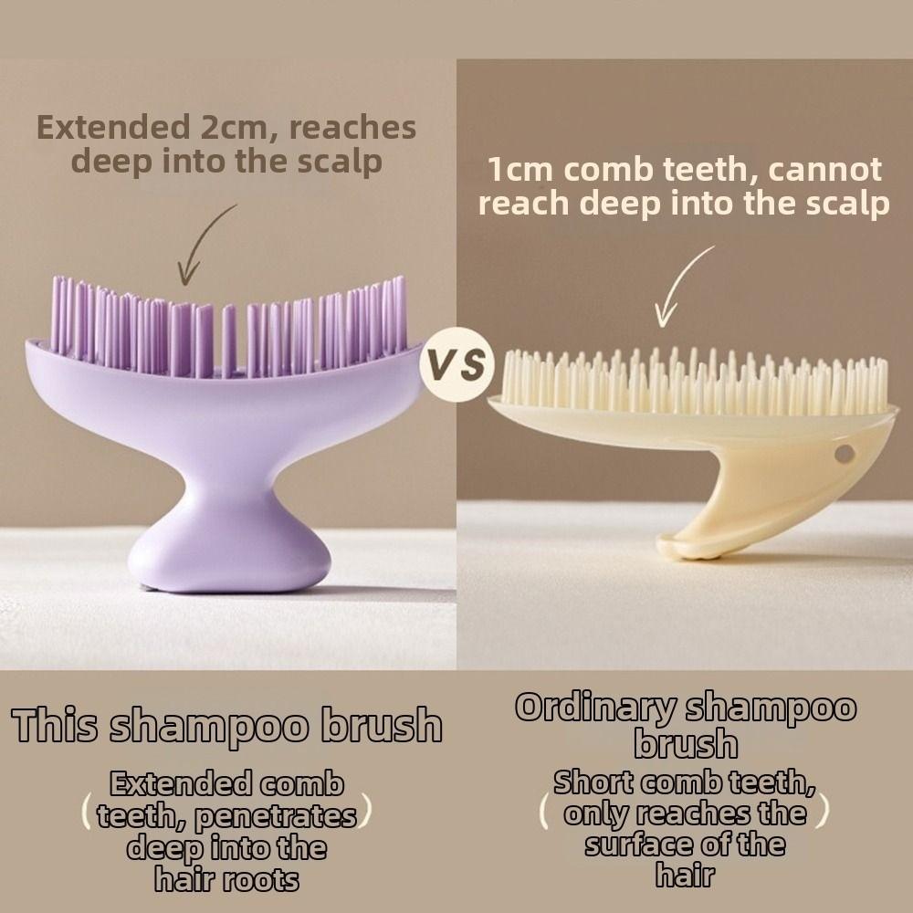 Soft Silicone Shampoo Brush Dandruff Removal Head Scalp Massager Travel Use
