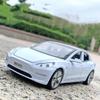 1:32 Tesla Model 3 Alloy Toy Car with Light & Sound Effects, Pull-Back Action.